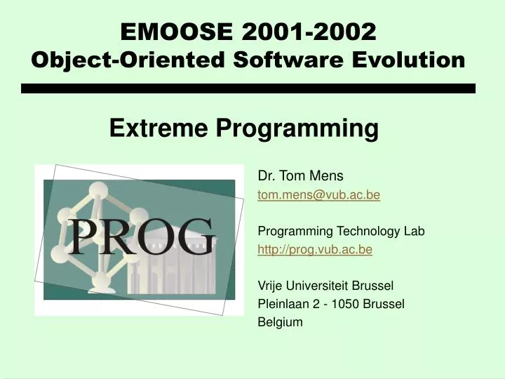 emoose 2001 2002 object oriented software e volution