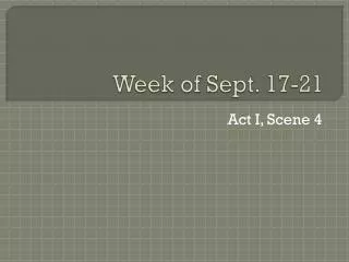Week of Sept. 17-21