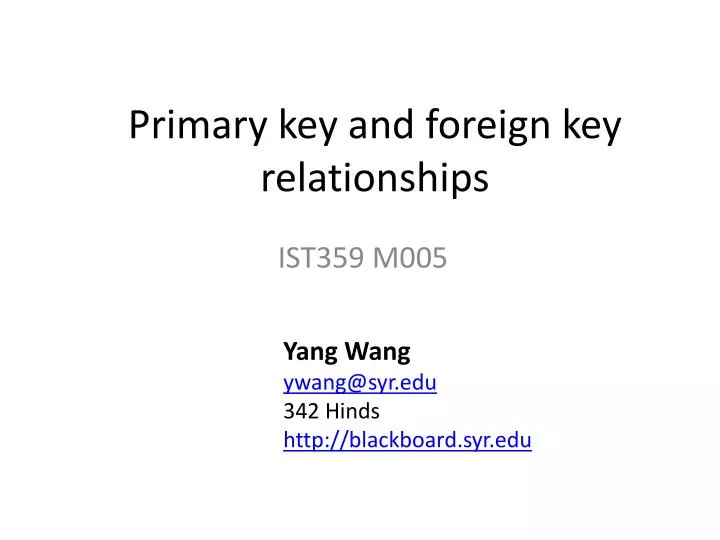 primary key and foreign key relationships