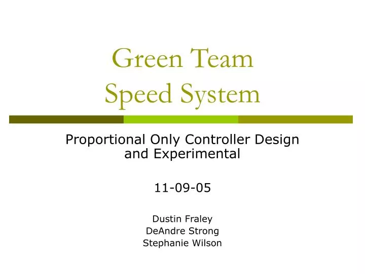 green team speed system