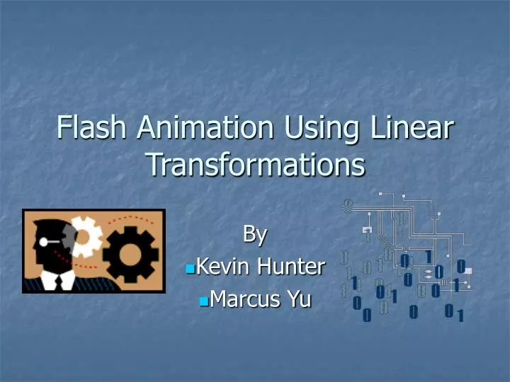 flash animation using linear transformations