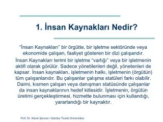 1. ?nsan Kaynaklar? Nedir?