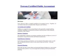 Towson Certified Public Accountant