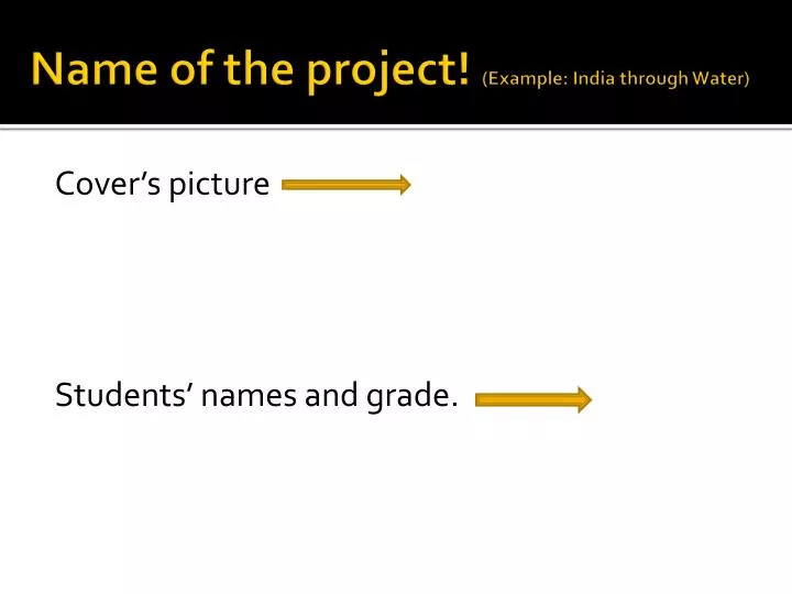 name of the project example india through water