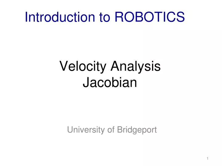 velocity analysis jacobian