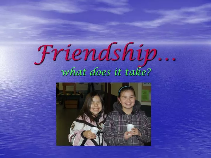 friendship what does it take