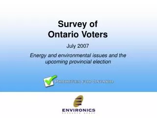 Survey of Ontario Voters July 2007