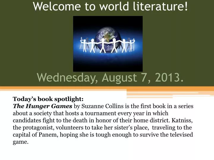 welcome to world literature wednesday august 7 2013