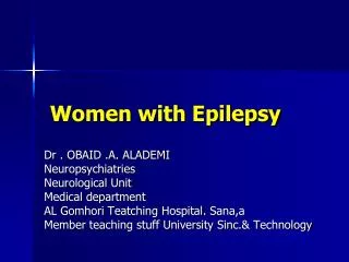 Women with Epilepsy
