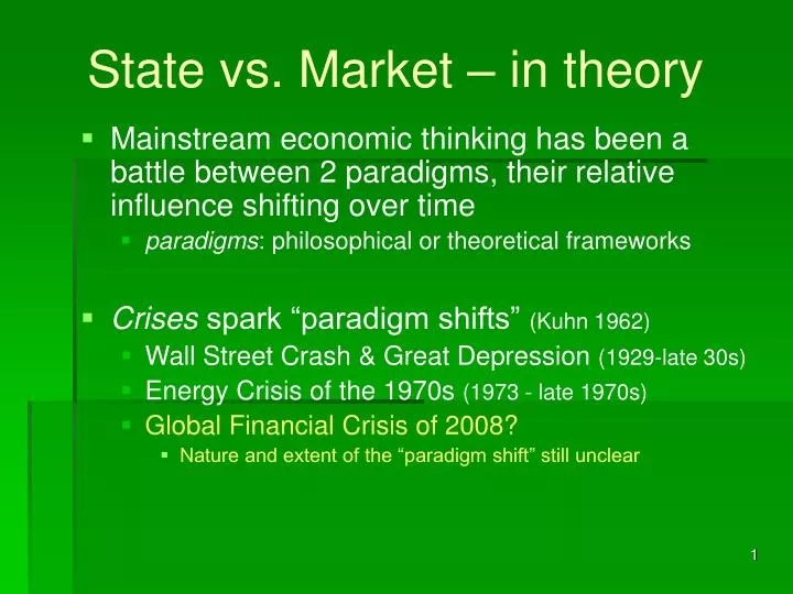 state vs market in theory