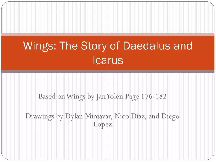 wings the story of daedalus and icarus