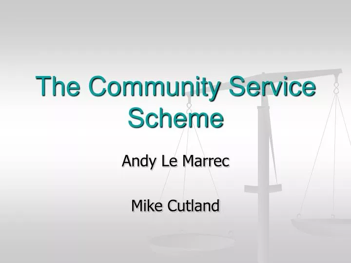 the community service scheme