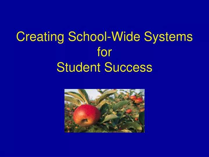 creating school wide systems for student success