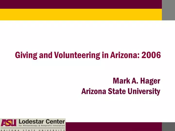 giving and volunteering in arizona 2006