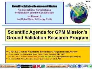 Global Precipitation Measurement Mission An International Partnership &amp;