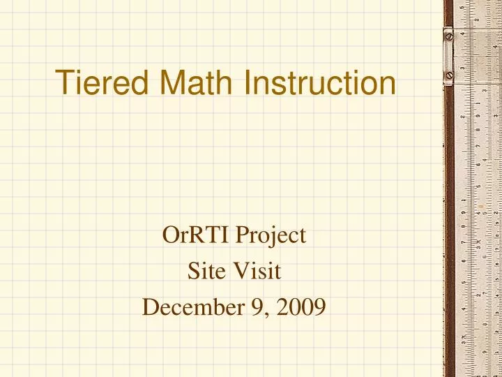 tiered math instruction