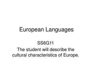 European Languages