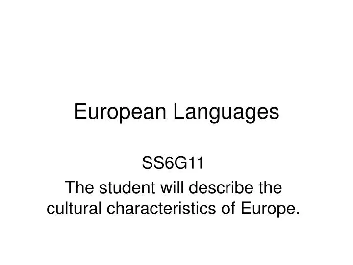 european languages