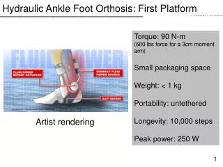 Hydraulic Ankle Foot Orthosis: First Platform