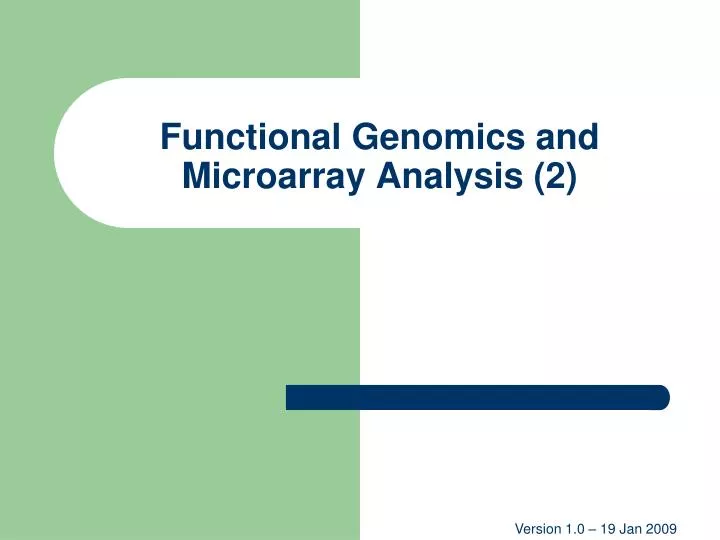 functional genomics and microarray analysis 2