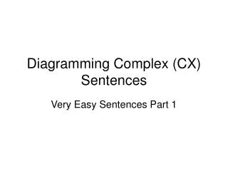 Diagramming Complex (CX) Sentences