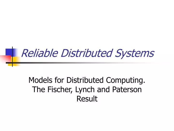 reliable distributed systems