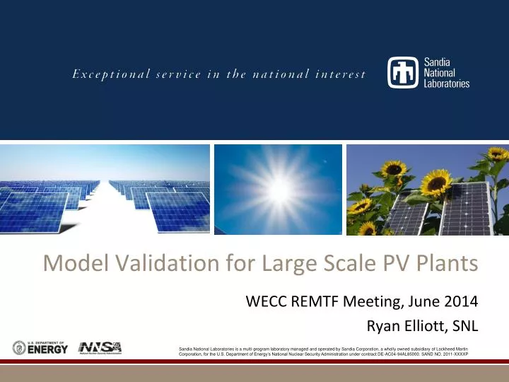 model validation for large scale pv plants