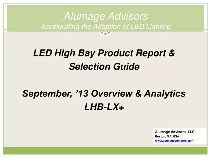 alumage advisors accelerating the adoption of led lighting