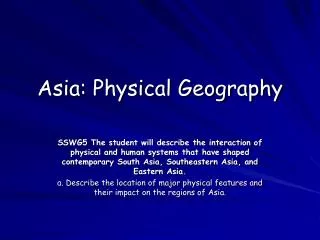 Asia: Physical Geography