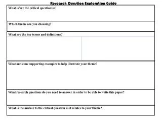 Research Question Exploration Guide