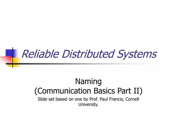 reliable distributed systems