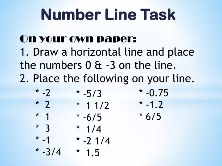 number line task