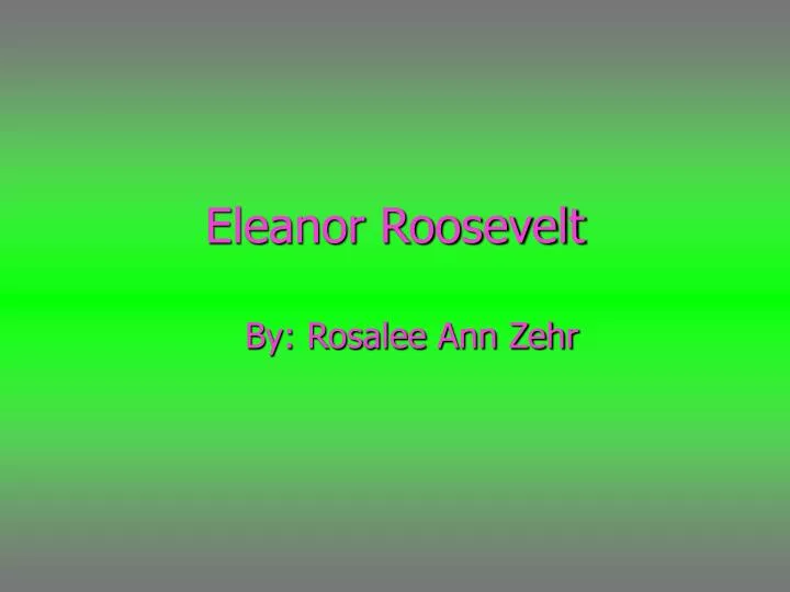 eleanor roosevelt