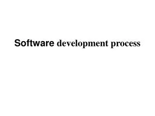 Software development process
