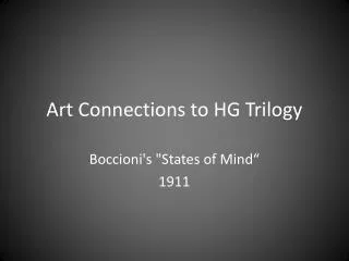 Art Connections to HG Trilogy