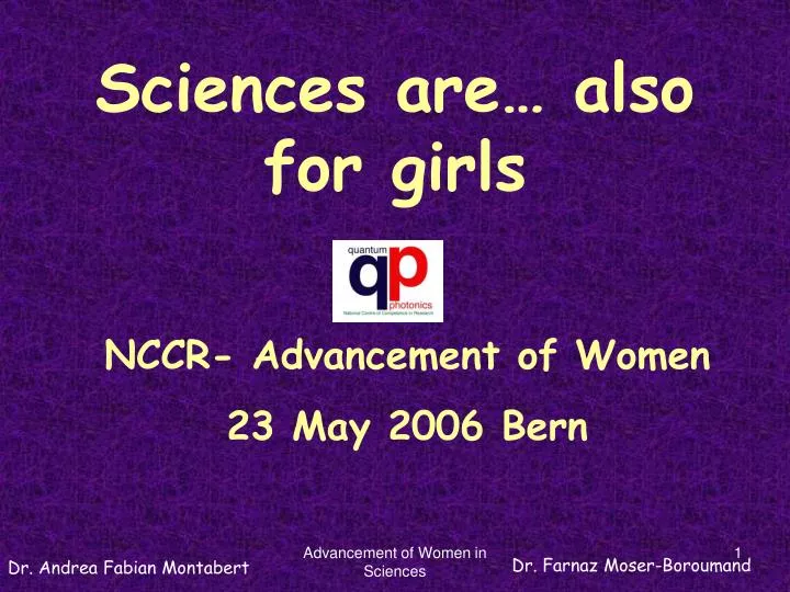sciences are also for girls