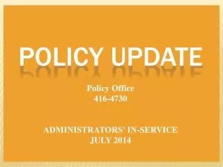 policy update