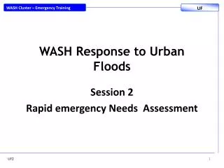 WASH Response to Urban Floods