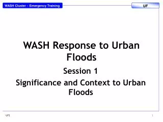 WASH Response to Urban Floods