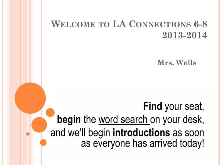 welcome to la connections 6 8 2013 2014