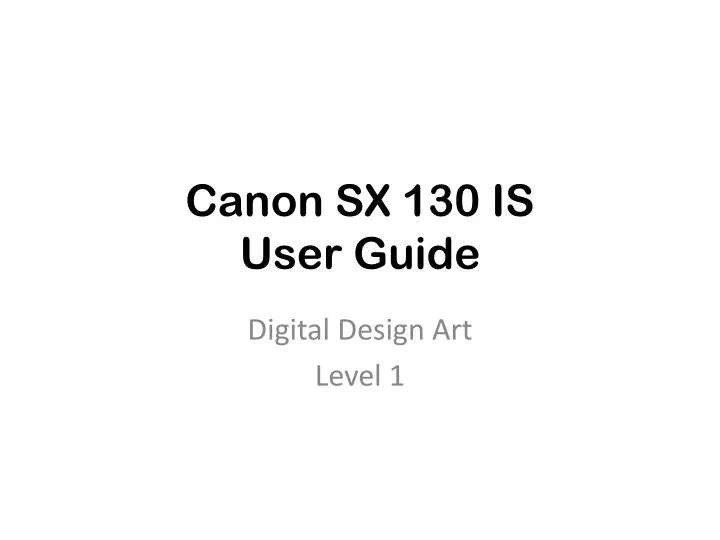 canon sx 130 is user guide