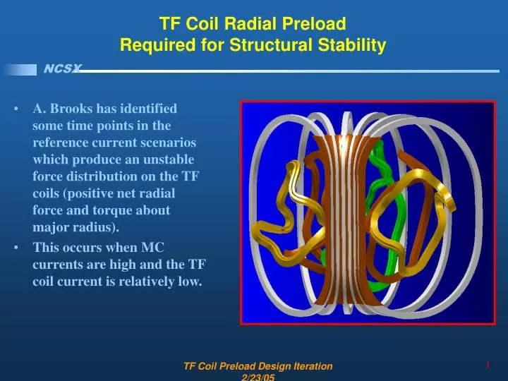 tf coil radial preload required for structural stability