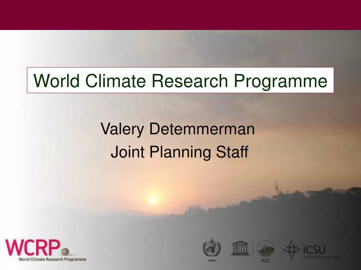 world climate research programme
