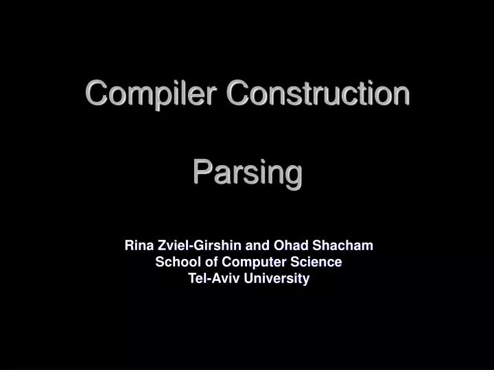 compiler construction parsing