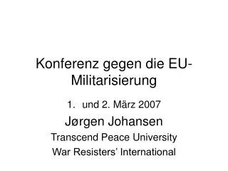 Konferenz gegen die EU-Militarisierung