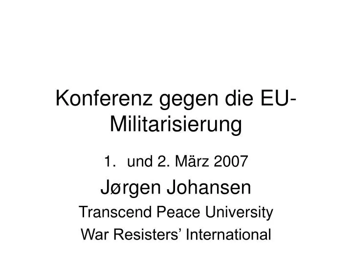 konferenz gegen die eu militarisierung