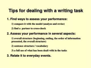 Tips for dealing with a writing task