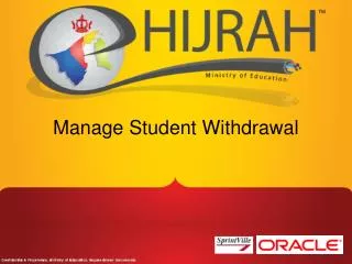 Manage Student Withdrawal