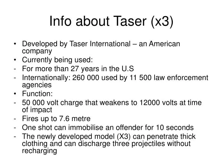 info about taser x3