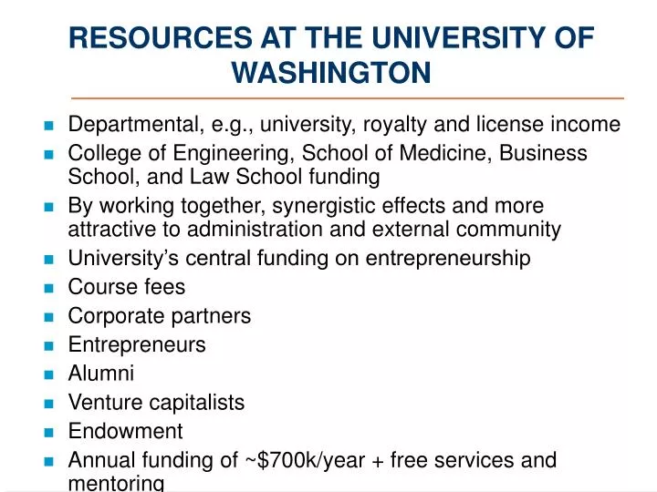 resources at the university of washington